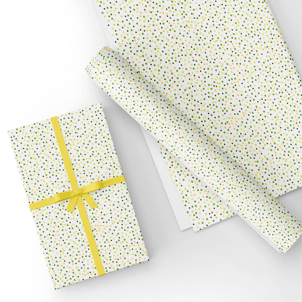 Yellow Polka Dots Wrapping Paper Sheet - Eco Friendly Recyclable Premium  Gift Wrap - Luxury Gift Wrap Rolls