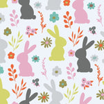 Custom Flat Wrapping Paper for Eater, Birthday, Holiday, Party, Baby Shower - Cute Bunny Spring Wholesale Wraphaholic