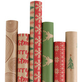 wrapaholic-vintage-traditional-christmas-kraft-gift-wrapping-paper-6-rolls-1