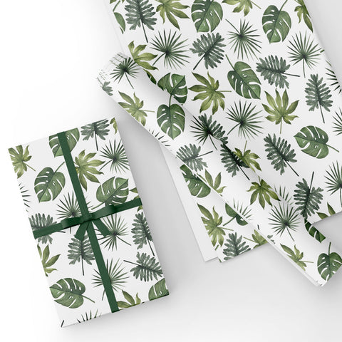 Custom Flat Wrapping Paper for Plant Lover, Birthday - Summer Tropical Plant Cottagecore  Leaves Wholesale Wraphaholic