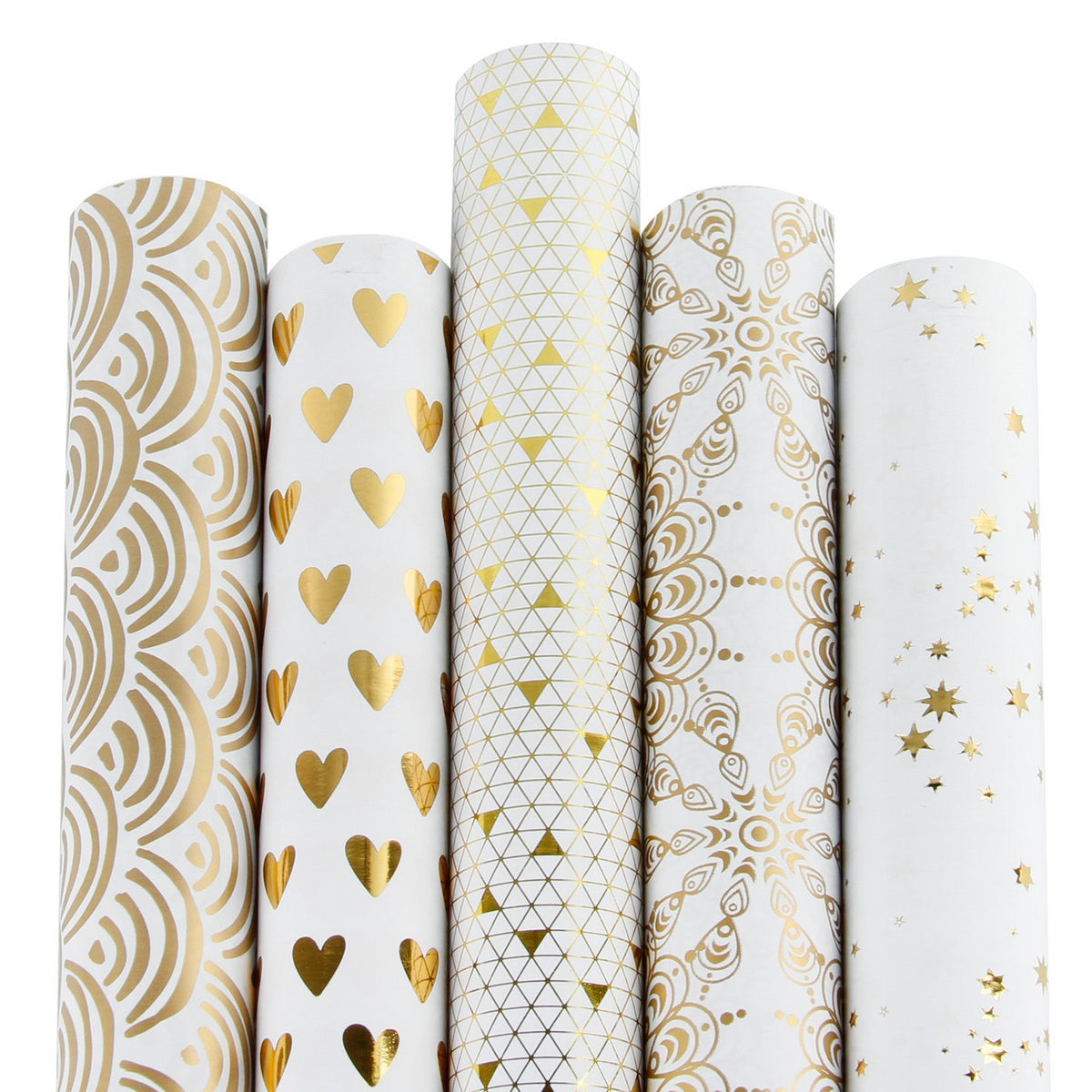 Foil Hearts Wrapping Paper Roll (30 X 10')- White/Gold – Vietnam gift  packaging manufacturers