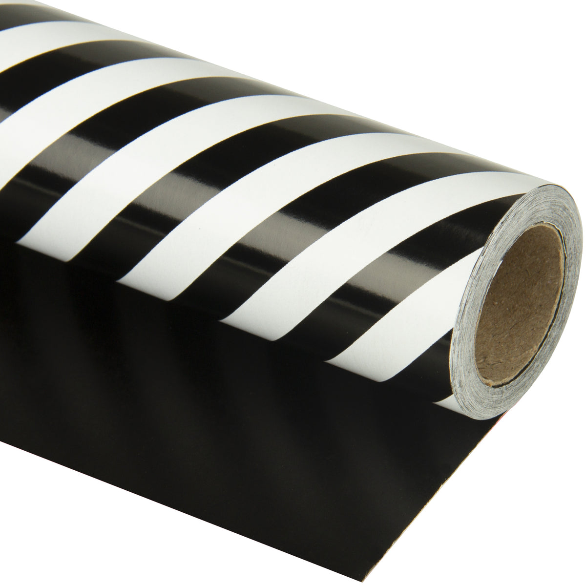 Diagonal Stripe Gift Wrapping Paper, Reversible, Black 30” x33 feet Co