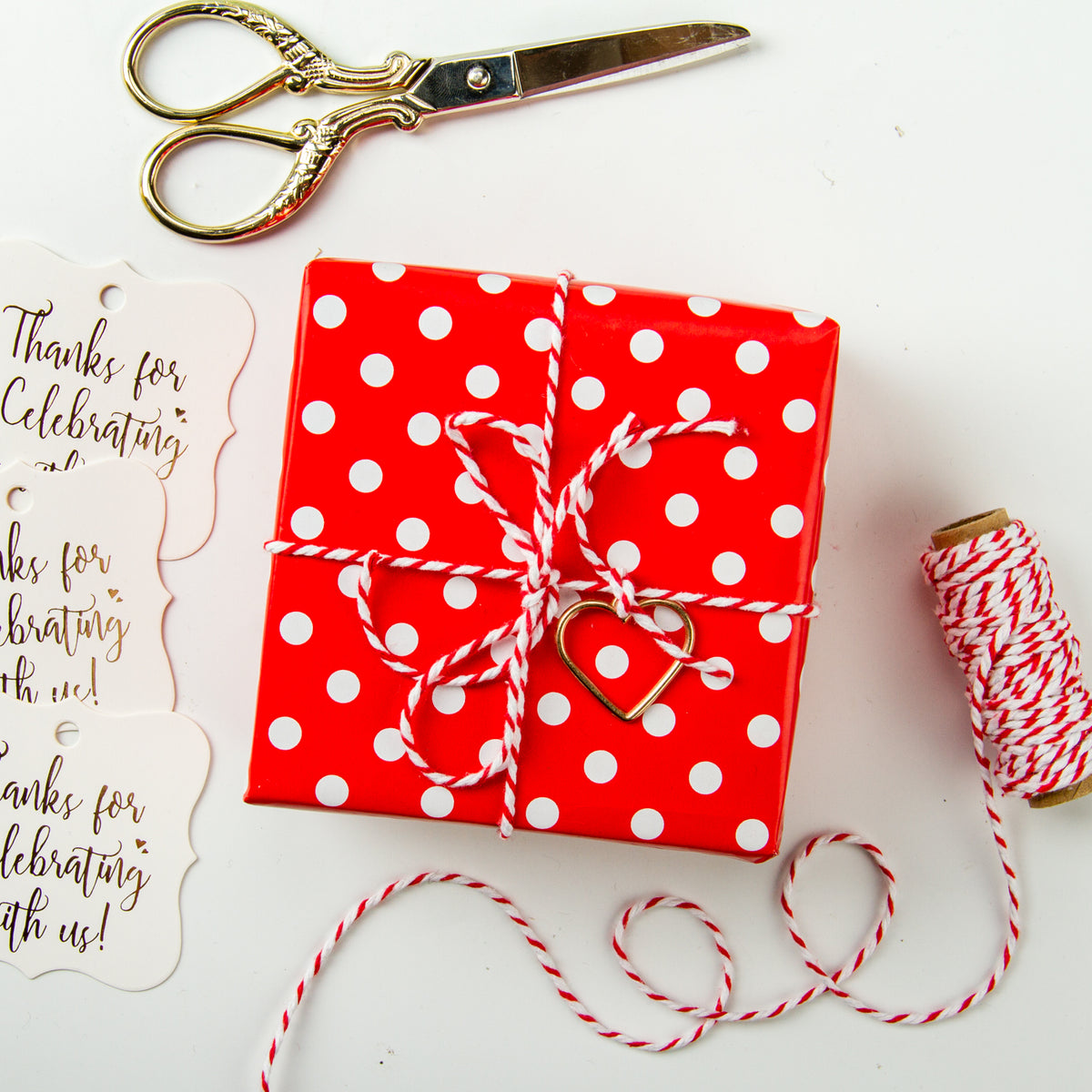 Dots Gift Wrapping Paper, Reversible, Red 30” x33 feet Continue