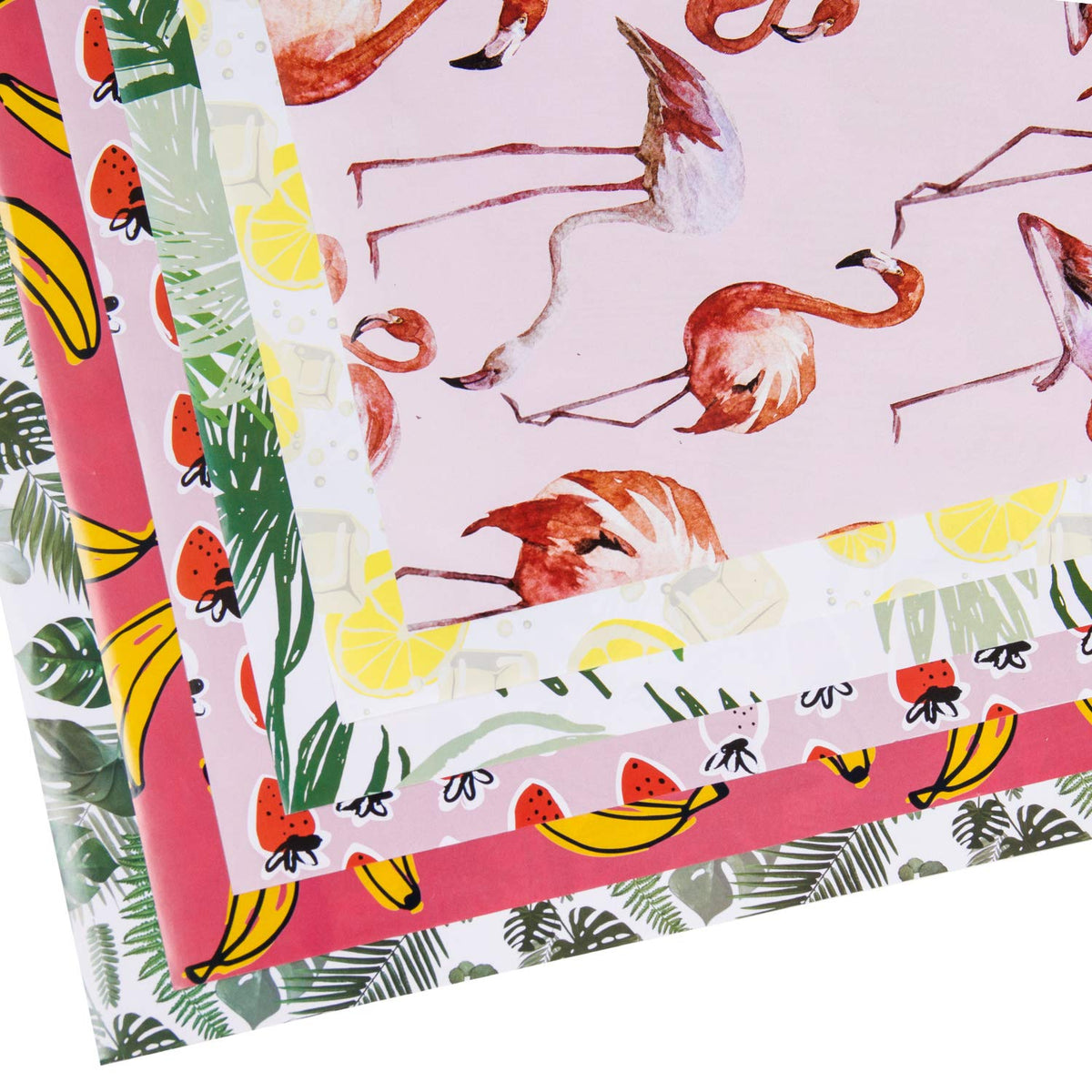 Summer Gift Wrap Paper Flat Sheet 6pcs/Roll Flamingo – WrapaholicGifts