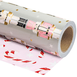 WRAPAHOLIC Reversible Christmas Wrapping Paper Roll, 17 Inch x 33 or 16.4 Feet Holiday Gift Wrap