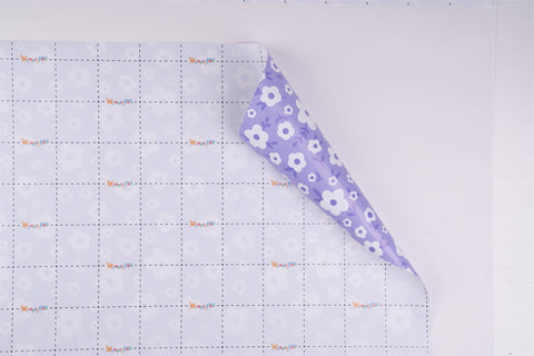 Wrapitfun Wrapping Paper Sheet - Lavender Cartoon Flower Design for Party, Baby Shower - 19.7 Inch X 27.5 Inch Per Sheet