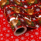 WRAPAHOLIC Reversible Christmas Wrapping Paper Roll, 17 Inch x 33 or 16.4 Feet Holiday Gift Wrap
