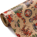 WRAPAHOLIC Reversible Christmas Wrapping Paper Roll, 17 Inch x 33 or 16.4 Feet Holiday Gift Wrap