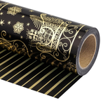 WRAPAHOLIC Reversible Christmas Wrapping Paper Roll, 17 Inch x 33 or 16.4 Feet Holiday Gift Wrap