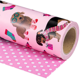 WRAPAHOLIC Reversible Christmas Wrapping Paper Roll, 17 Inch x 33 or 16.4 Feet Holiday Gift Wrap