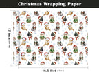 WRAPAHOLIC Christmas Wrapping Paper Roll, 17 Inch x 16.5 Feet, Reversible Holiday Gift Wrap, Double-Sided Christmas Designs for Gifts