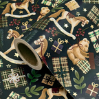 WRAPAHOLIC Christmas Wrapping Paper Roll, 17 Inch x 16.5 Feet, Reversible Holiday Gift Wrap, Double-Sided Christmas Designs for Gifts