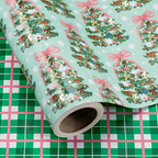 WRAPAHOLIC Reversible Christmas Wrapping Paper Roll, 17 Inch x 33 or 16.4 Feet Holiday Gift Wrap