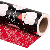 WRAPAHOLIC Reversible Christmas Wrapping Paper Roll, 17 Inch x 33 or 16.4 Feet Holiday Gift Wrap