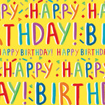 Custom Flat Wrapping Paper for Birthday with Color Happy Birthday Text on Yellow