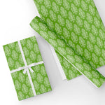 Custom Flat Wrapping Paper for St. Patrick's Day - White & Green Pattern Wholesale Wraphaholic