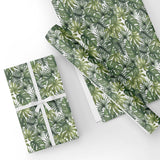 Custom Flat Wrapping Paper for Plant Lover - Tropical Banana Leaf & Monstera Wholesale Wraphaholic