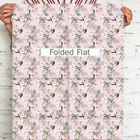 Pink Floral Gift Wrapping Paper Sheet Set - 3 Flat Sheets & 3 Gift Tag –  WrapaholicGifts