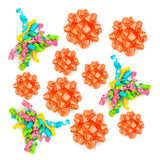 11ct Curly Bows & Stars Bows Orange & Green