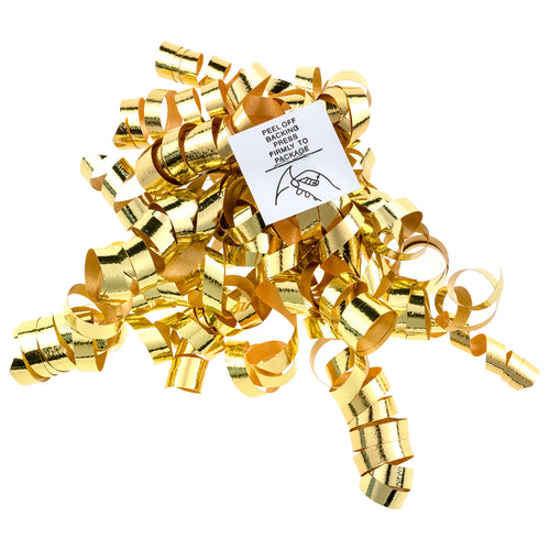12ct Curly Bows Glossy Gold