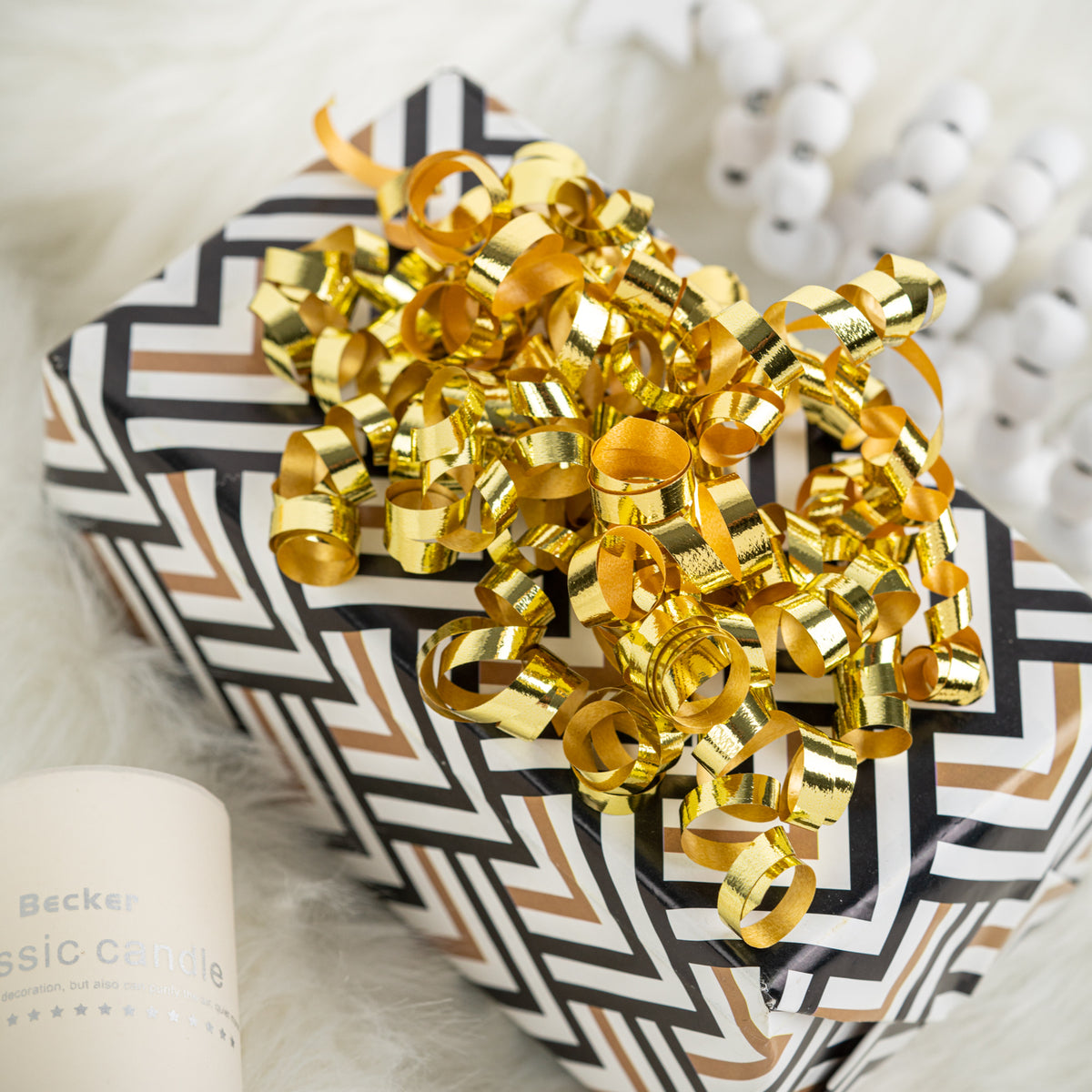 12ct Curly Bows Glossy Gold