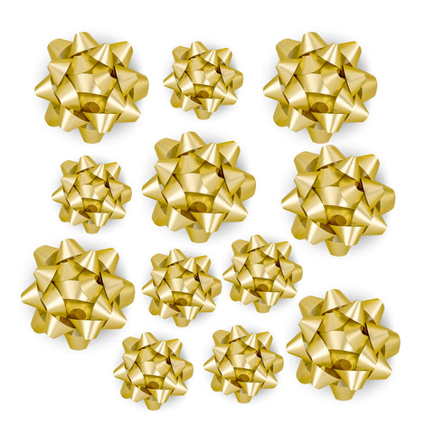 12ct Gift Bows Matte Gold