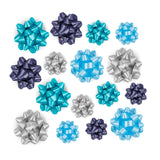 16ct Gift Bows Assort Cold Colors
