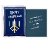 Hanukkah Card with Envelope - Menorah Lights & Happy Hanukkah