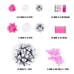 19ct Gift Bows Pink & Silver