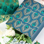 wrapaholic-peacock-medium-size-gift-bags-12-pack-8x4x10-teal-with-tissue-8