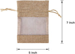 WRAPAHOLIC-Burlap-Drawstring-Gift-Bag-5x 7 inch-Tan
