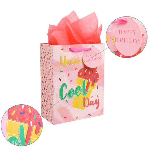 13 inch Large Gift Bag with Birthday Card & Tissue Paper for Girls –  WrapaholicGifts