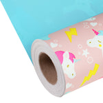 WRAPAHOLIC Reversible Wrapping Paper with Cute Unicorn Design - 30 Inch X 100 Feet Jumbo Roll