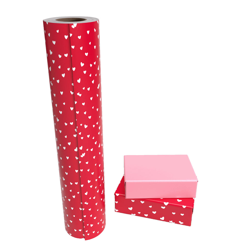 WRAPAHOLIC Reversible Heart Wrapping Paper Roll - 30 Inch X 100