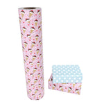 WRAPAHOLIC Reversible Ice-Cream Wrapping Paper Roll - 30 Inch X 100 Feet Jumbo Roll