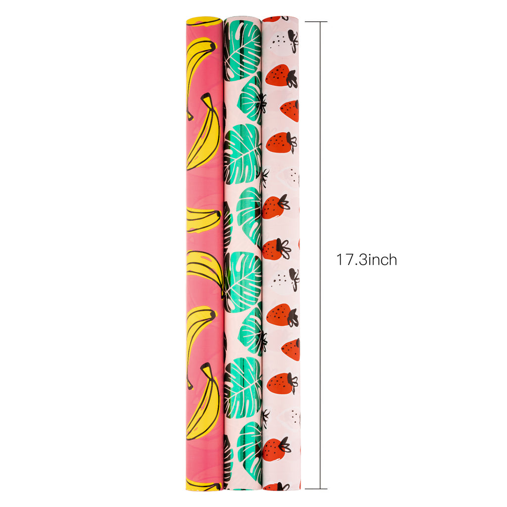 Capesaro Birthday Wrapping Paper Roll - 17 Inch X 120 Inch Per Roll - Gift  Wrapping Paper Mini Roll - 3 Colorful Design Gift Wrap Paper for Birthday