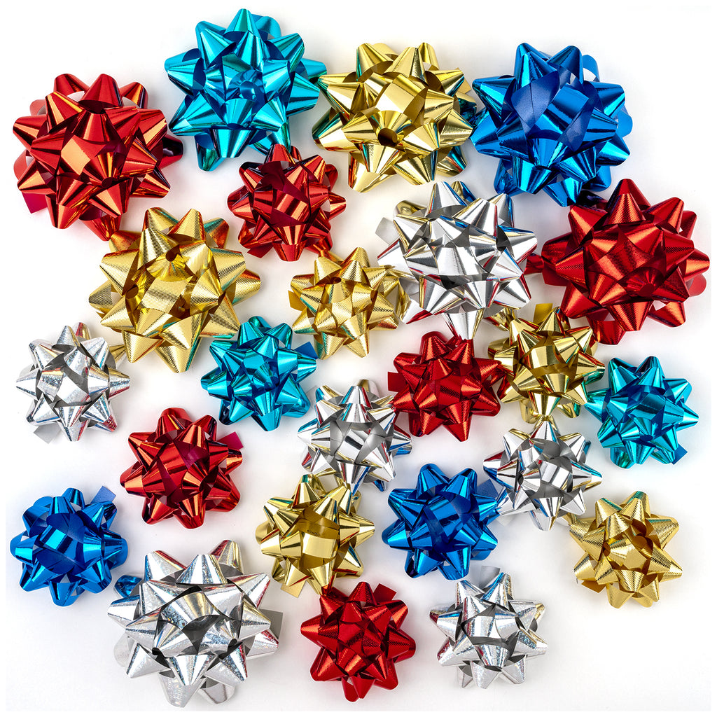 24ct Gift Bows Red Blue Gold for Christmas – WrapaholicGifts