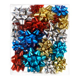 24ct Gift Bows Red Blue Gold for Christmas