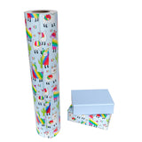 WRAPAHOLIC Llama and Cactus Reversible Wrapping Paper Jumbo Roll - 24 Inch X 100 Feet