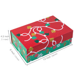 wrapaholic-christmas-collapsible-gift-box-with-magnetic-closure-red-green-christmas-ornaments-design-14x9x4-3-inch-2