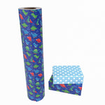 WRAPAHOLIC Reversible Dinosaur Wrapping Paper Roll - 30 Inch X 100 Feet Jumbo Roll