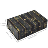wrapaholic-christmas-collapsible-gift-box-with-magnetic-closure-black-gold-stripe-design-14x9x4-3-inch-2