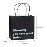 wrapaholic-obviously-you-have-great-taste-gift-bag-12-pack-10x5x10-black-silver-2