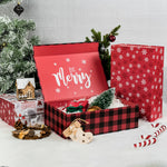 wrapaholic-christmas-collapsible-gift-box-with-magnetic-closure-reindeer-and-snowflake-design-14x9x4-3-inch-7