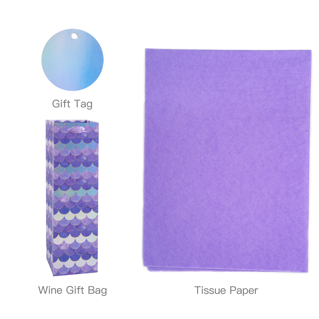 Gift Bags Set - 4 Pack - Purple & Silver Fish Scales With White Tissue –  WrapaholicGifts
