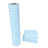 WRAPAHOLIC Reversible Blue Plaid Wrapping Paper Roll - 30 Inch X 100 Feet Jumbo Roll