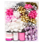 37ct Gift Bows Pink & Silver