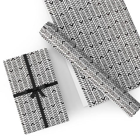 Black and White Arrow Flat Wrapping Paper Sheet Wholesale Wraphaholic