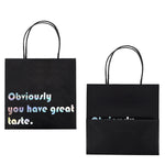 wrapaholic-obviously-you-have-great-taste-gift-bag-12-pack-10x5x10-black-silver-3