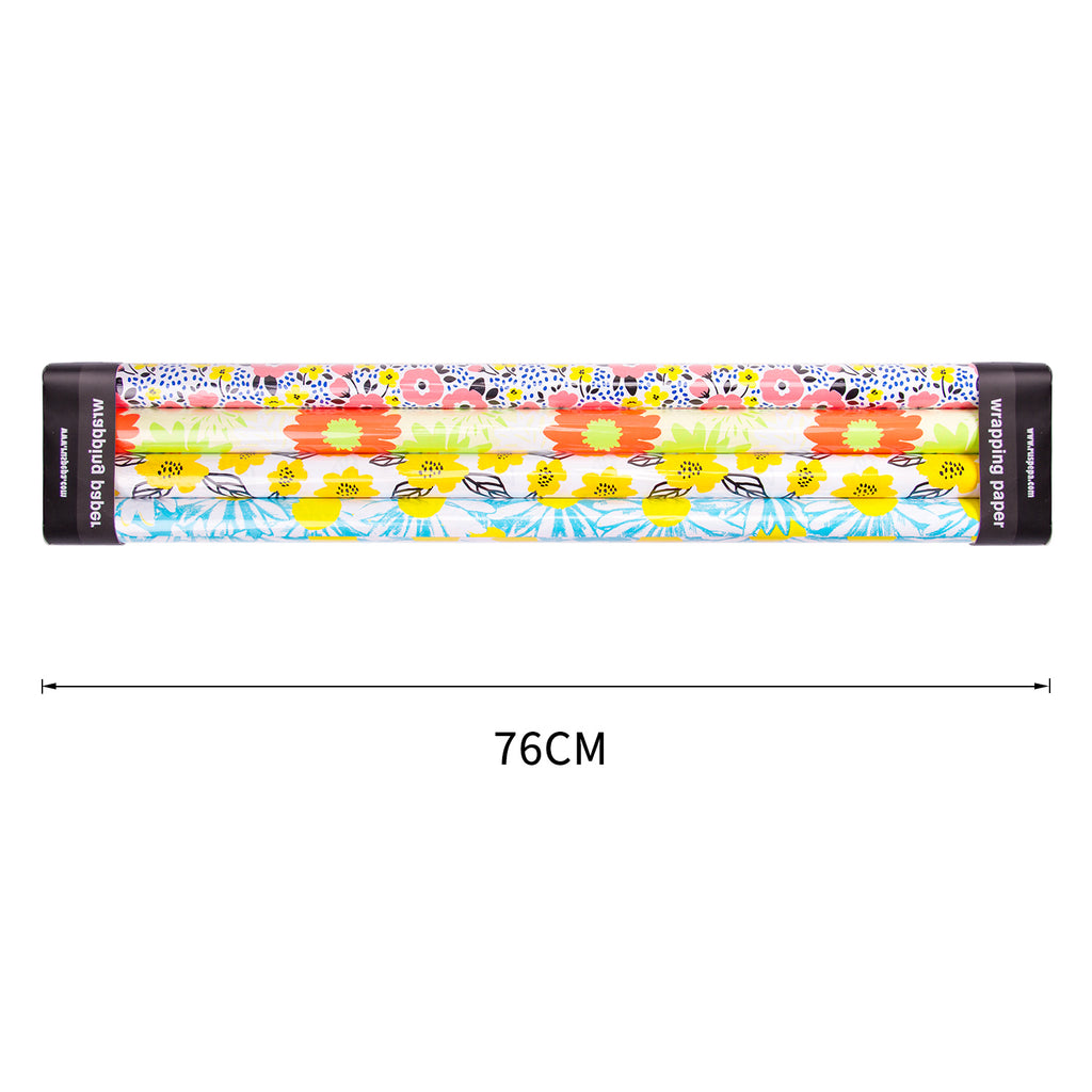 Geo Flowers Wrapping Paper, 24x417' Counter Roll